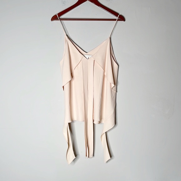 Jonathon Simkhai Silk Crepe Hanging Tank Top Blouse Apricot women size Medium - Picture 4 of 7